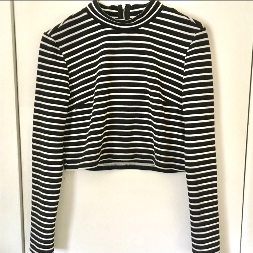 Forever 21 Striped Cropped Long Sleeve